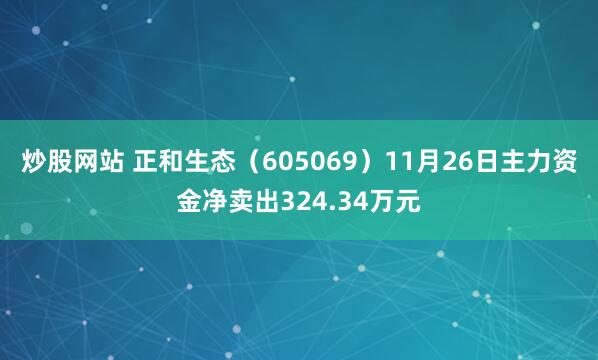 炒股网站 正和生态（605069）11月26日主力资金净卖出324.34万元